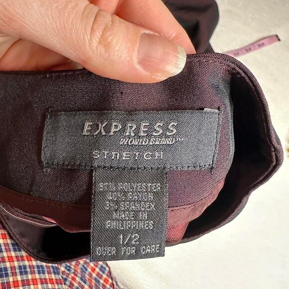 Express Vintage 90's Burgundy Skirt - Picture 3 of 3